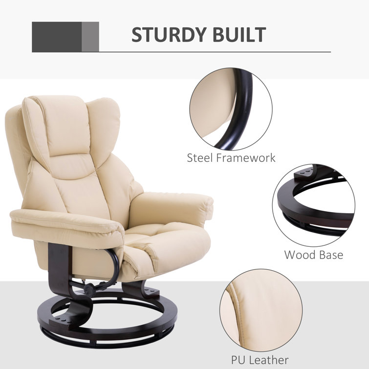 ClassicLiving Ladaisia Faux Leather Manual Swivel Recliner with Ottoman & Reviews Wayfair.co.uk